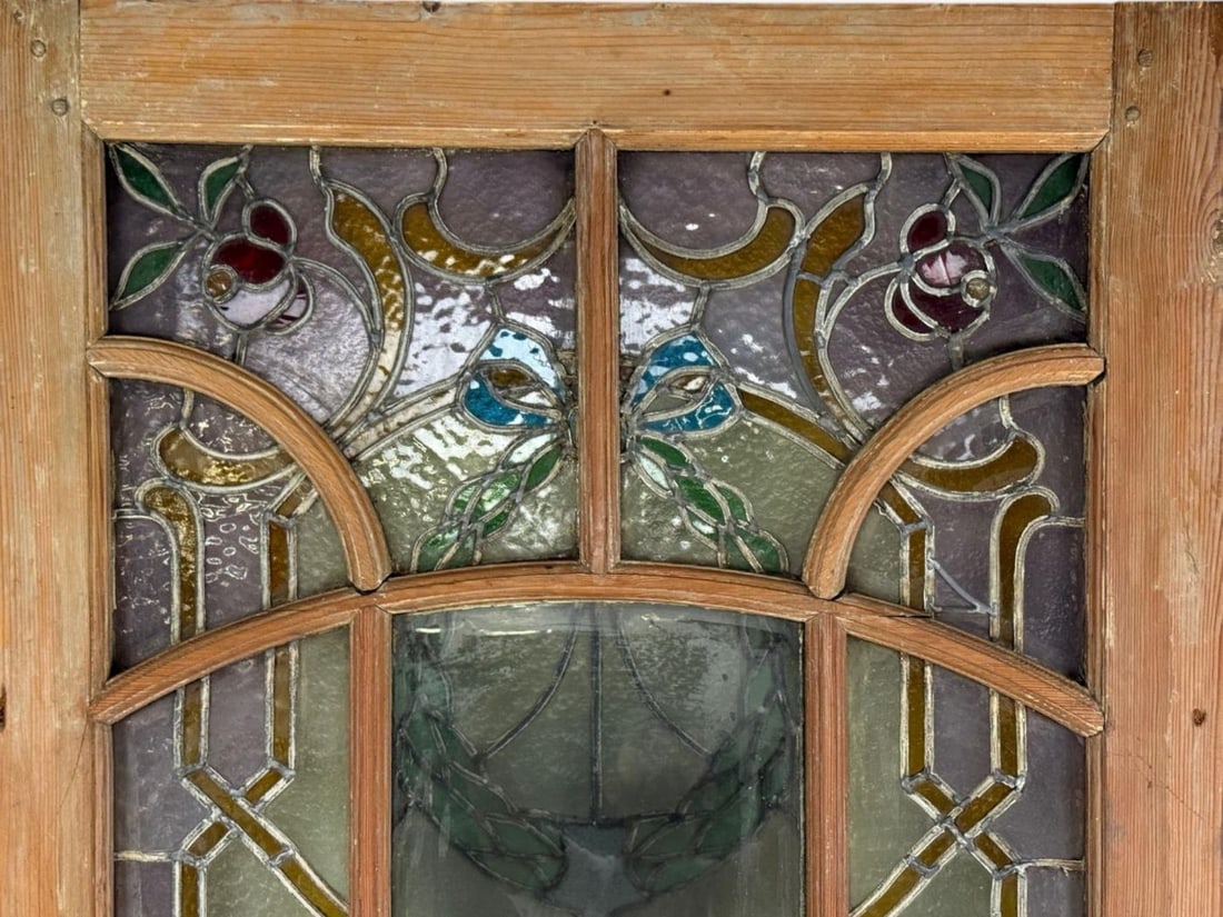 Neoclassical, Wood, Art Glass, Large Stained Glass Doors, Italy, 1930s - 6