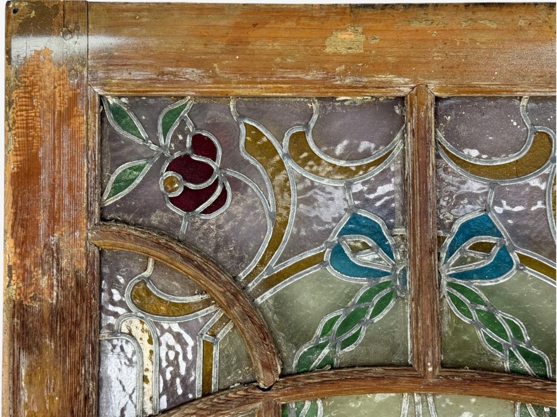 Neoclassical, Wood, Art Glass, Large Stained Glass Doors, Italy, 1930s - 8