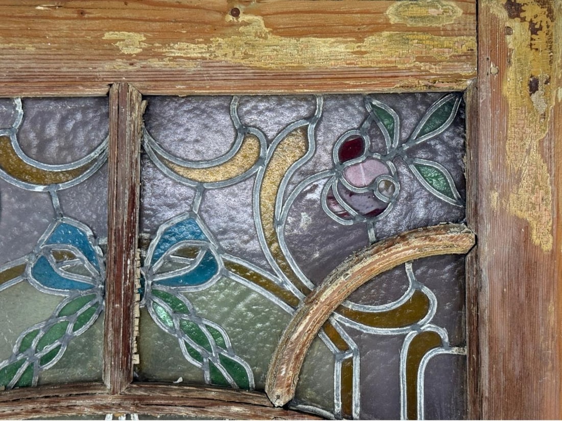 Neoclassical, Wood, Art Glass, Large Stained Glass Doors, Italy, 1930s - 9