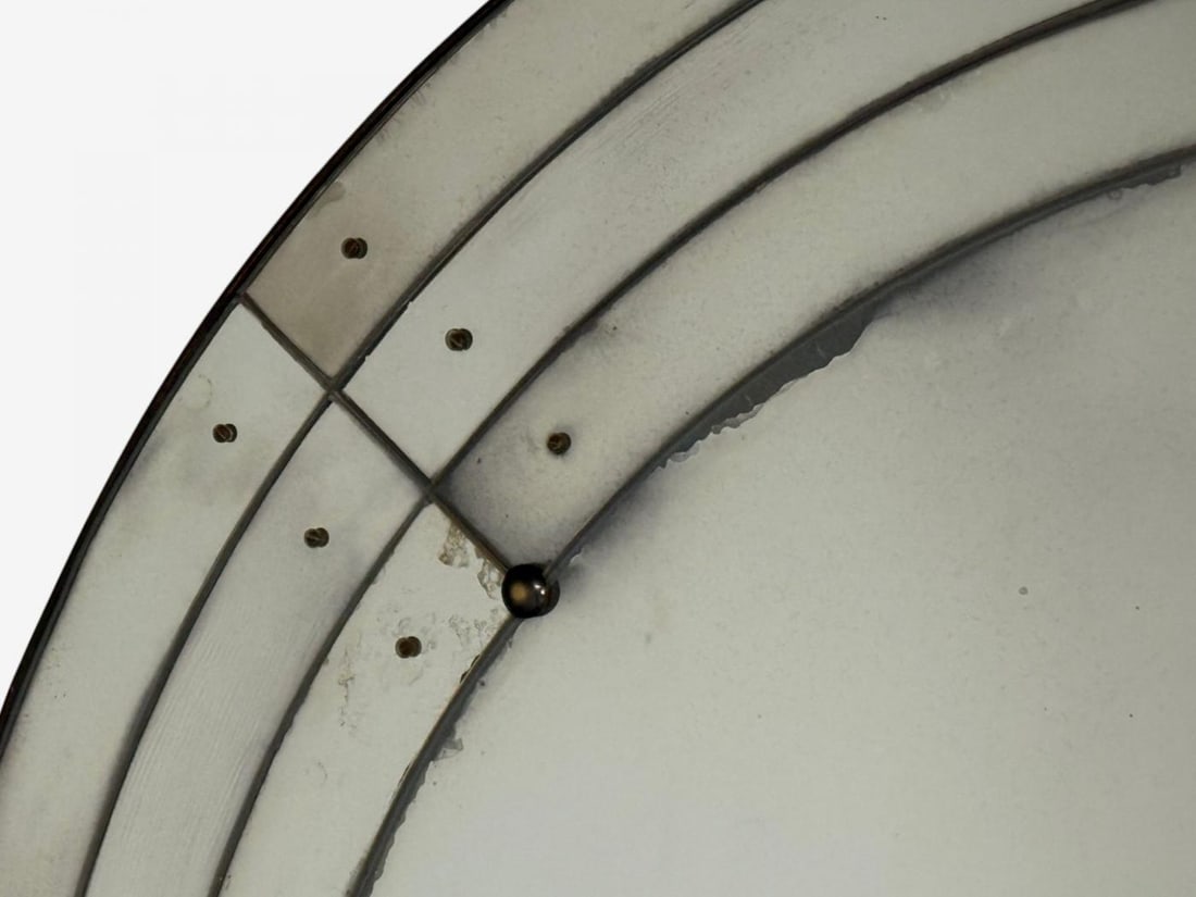 Art Deco Style, Antique Glass, Painted Wood, Round Venetian Wall Mirrors - 4