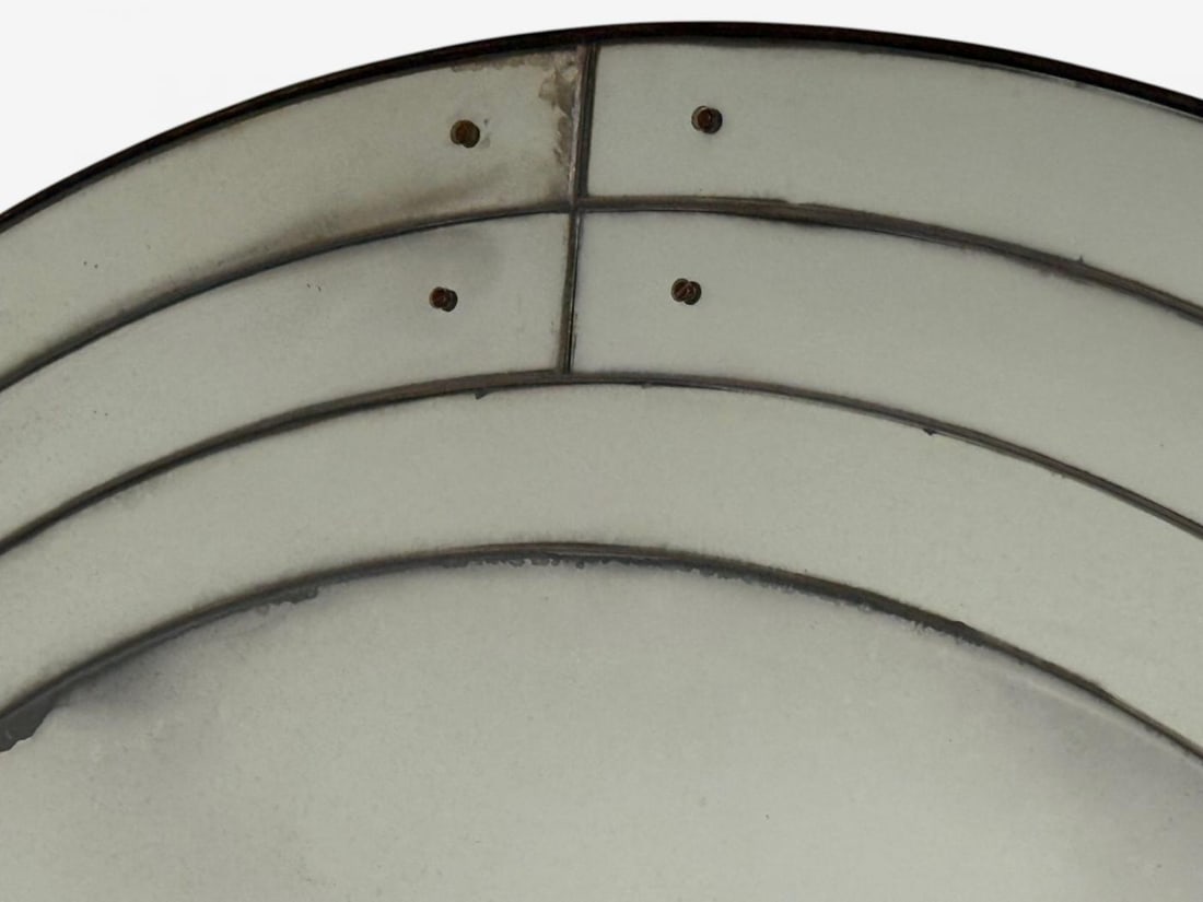 Art Deco Style, Antique Glass, Painted Wood, Round Venetian Wall Mirrors - 6