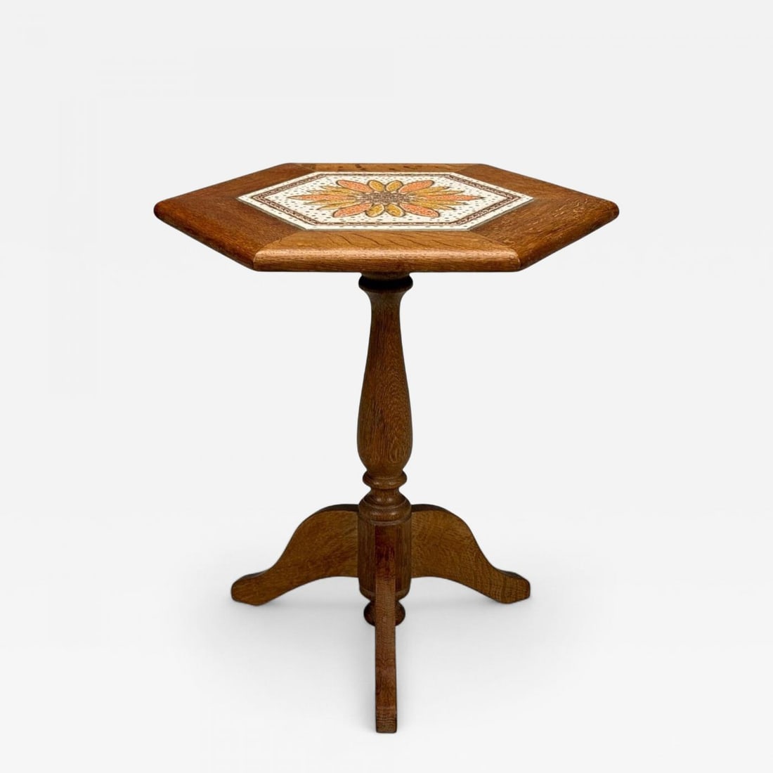 Danish Modern, Oak, Ceramic, Side Table, Denmark, 1975 (1 of 9)