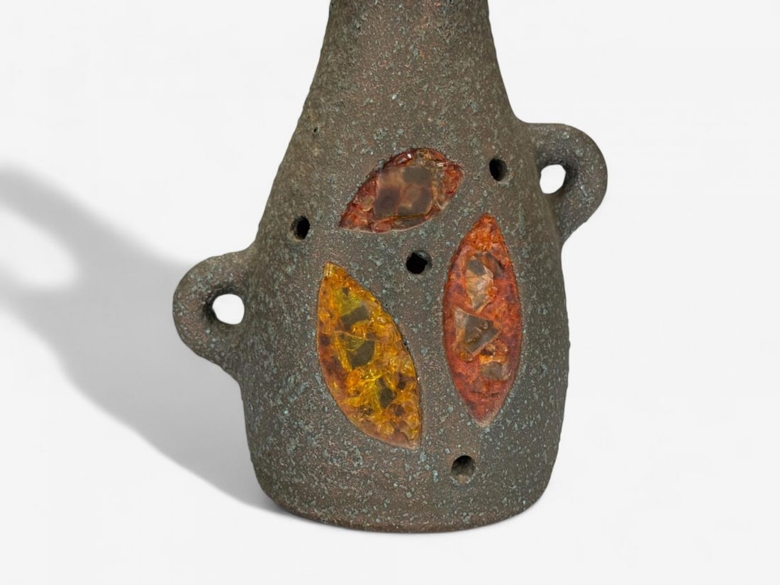 Accolay, Ceramic, Stained Glass, Spun Resin, Table Lamp, France, 1960s - 12