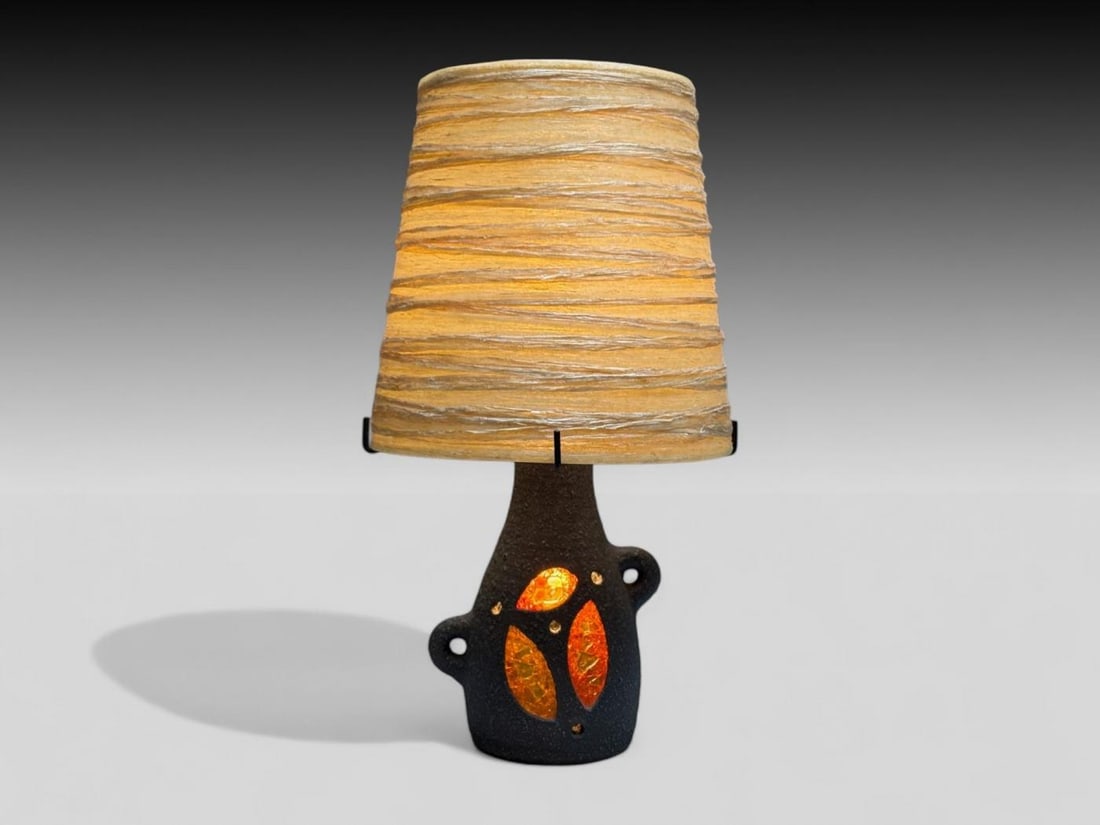 Accolay, Ceramic, Stained Glass, Spun Resin, Table Lamp, France, 1960s - 3