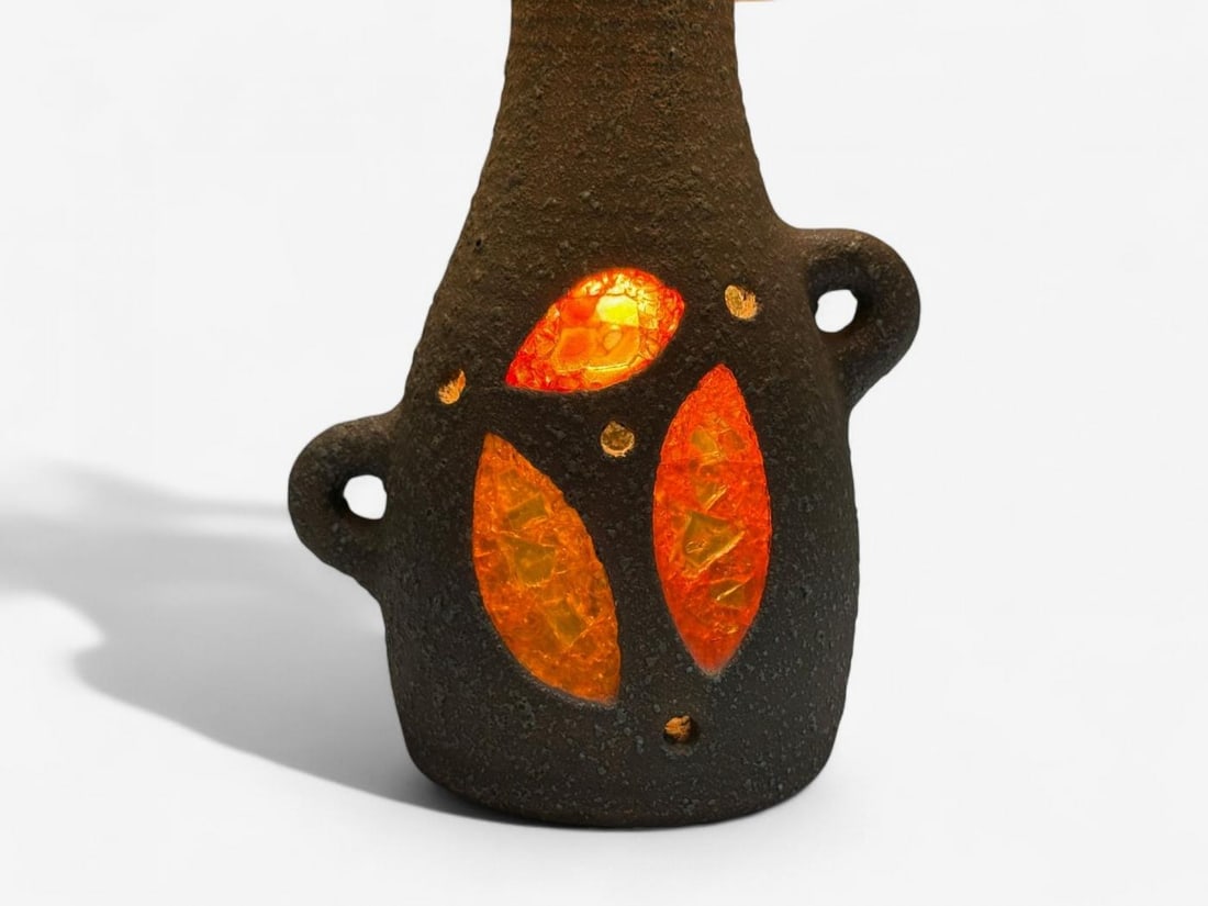 Accolay, Ceramic, Stained Glass, Spun Resin, Table Lamp, France, 1960s - 9