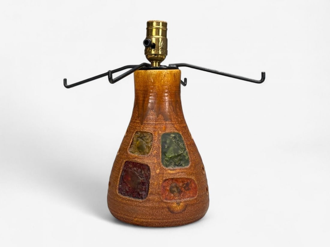 Accolay, Ceramic, Stained Glass, Spun Resin, Table Lamp, France, 1960s - 8