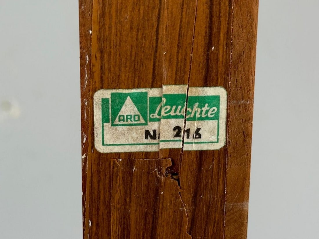 Aro Leuchten, Teak, Brass, Fabric, Scissor Wall Light, Germany, 1960s - 9