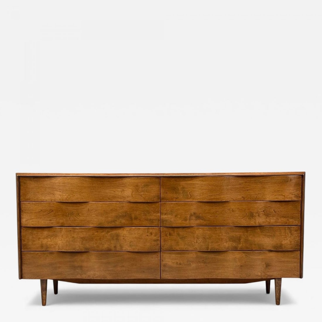 Edmond J Spence, Swedish Modern, Maple, Rare Wave Dresser, 1950s (1 of 12)
