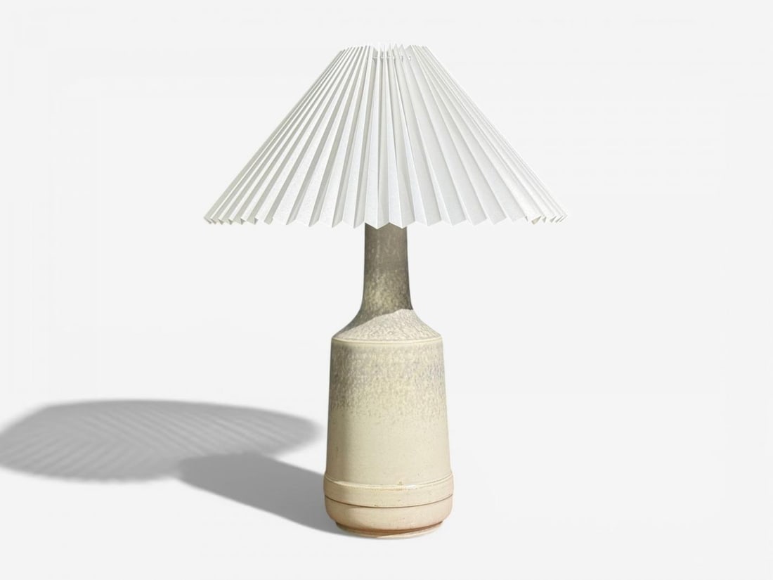Desiree Stentöj, Table Lamp, White Glazed Stoneware, Denmark, 1960s - 2