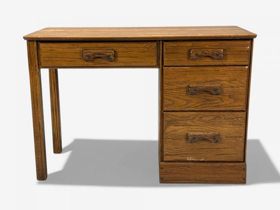 A. Brandt Ranch Oak, Oak, Writing Desk and Chair, USA, 1950s - 4