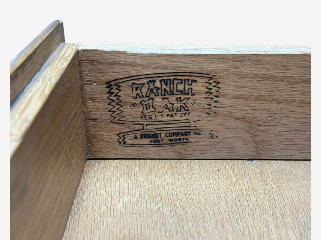 A. Brandt Ranch Oak, Oak, Writing Desk and Chair, USA, 1950s - 7