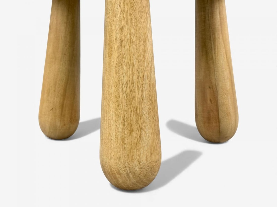 Danish Modern Style, Gray Sheepskin, Maple, Shearling Footstools, 21st c. - 8