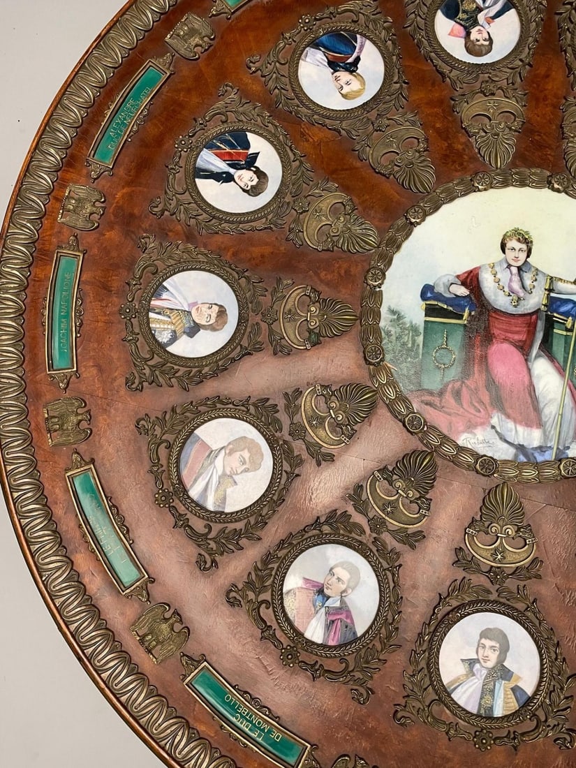 Neoclassical, Mahogany, Napoleonic Plaque Mounted Center Table, France, 1930s - 6