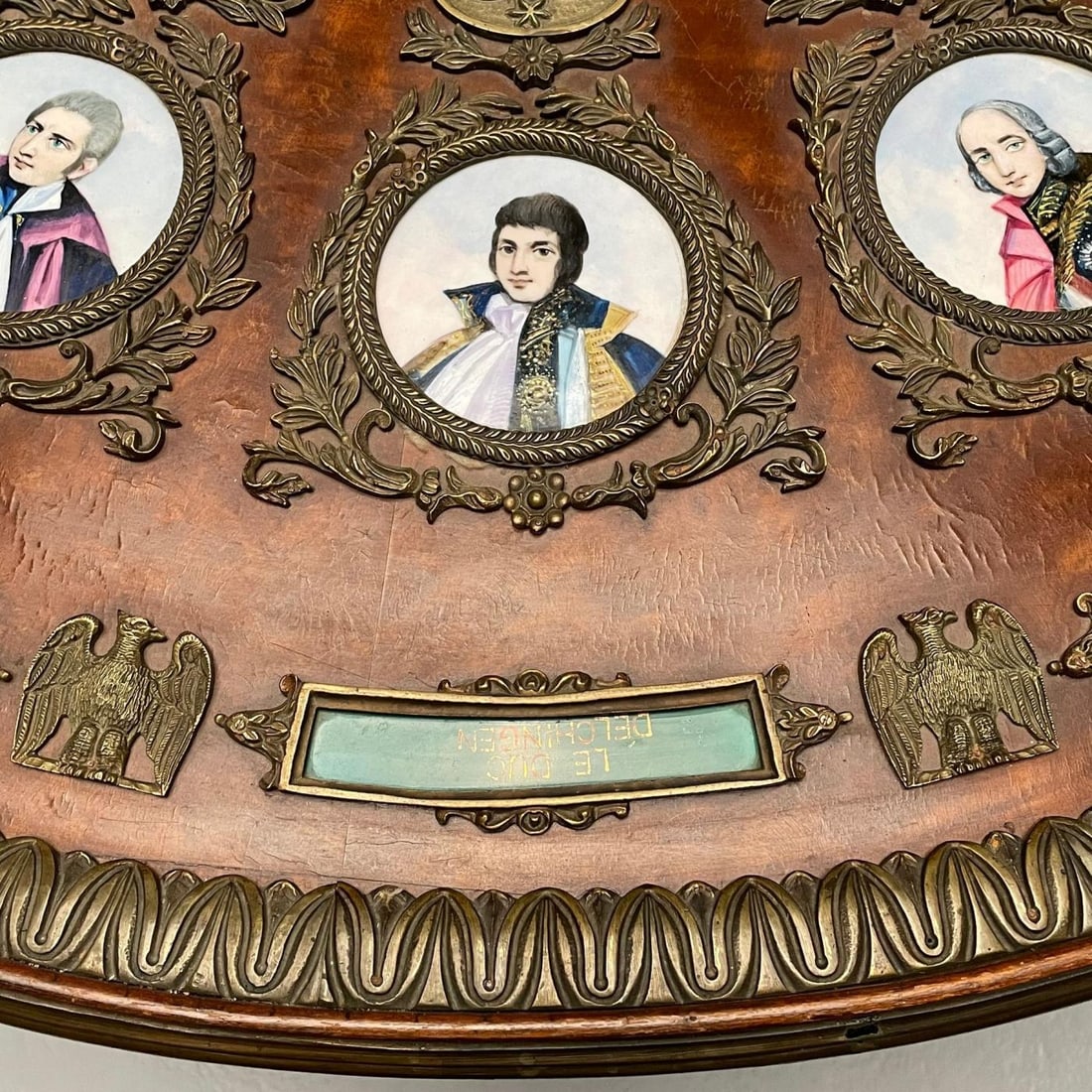 Neoclassical, Mahogany, Napoleonic Plaque Mounted Center Table, France, 1930s - 8