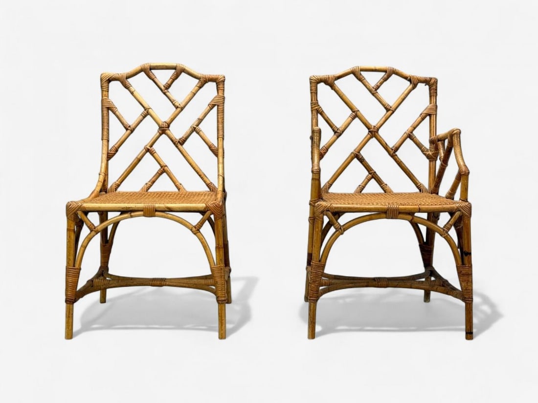 Dal Vera, Italian Modern, Bamboo, Cane, Six Dining Chairs, Italy, 1950s - 10