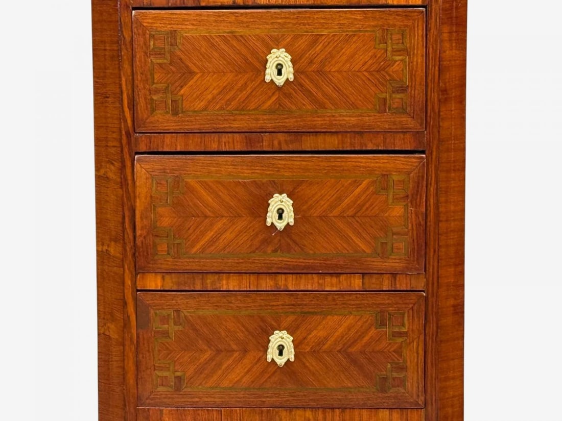 Louis XV Style, Tulipwood, Marquetry, Marble, Lingerie Chests, France, 1910s - 10