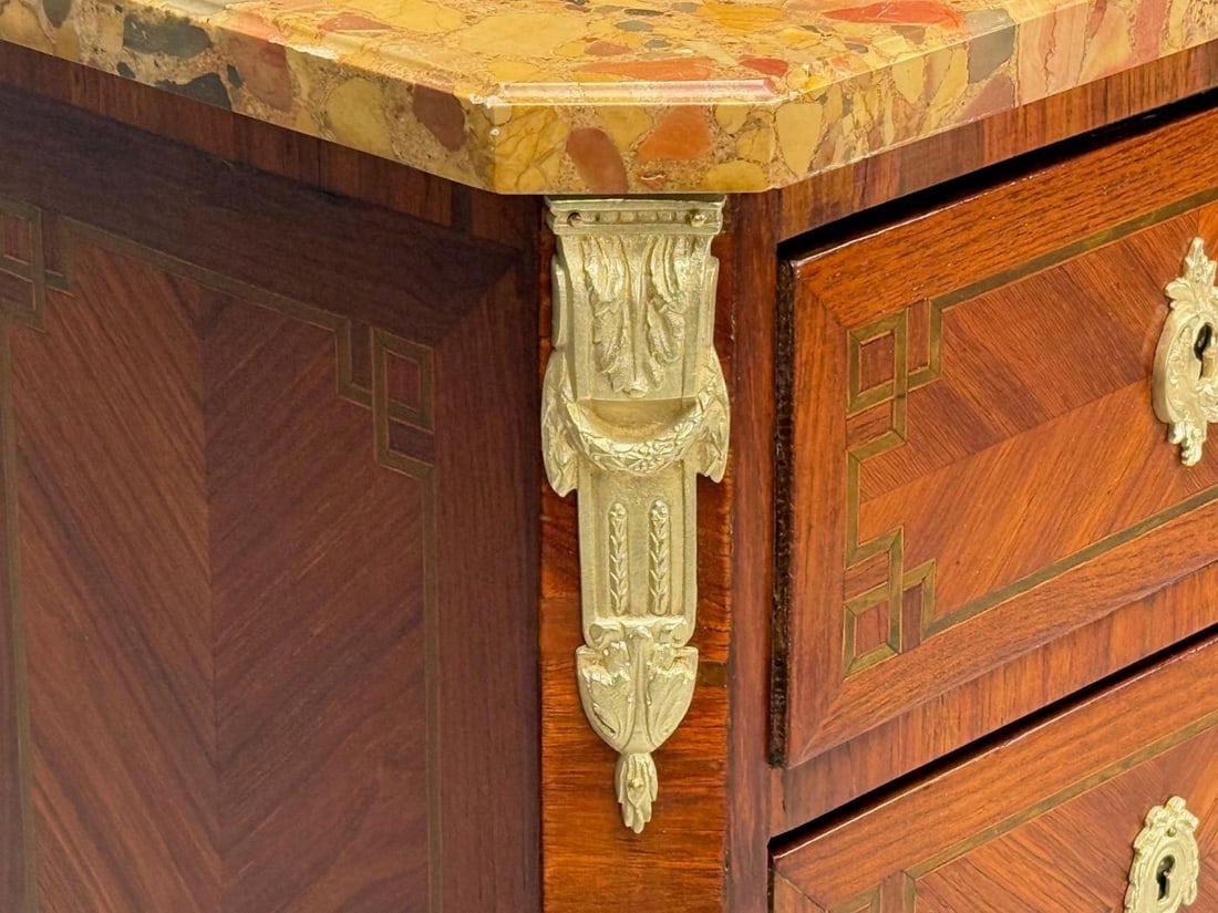 Louis XV Style, Tulipwood, Marquetry, Marble, Lingerie Chests, France, 1910s - 8