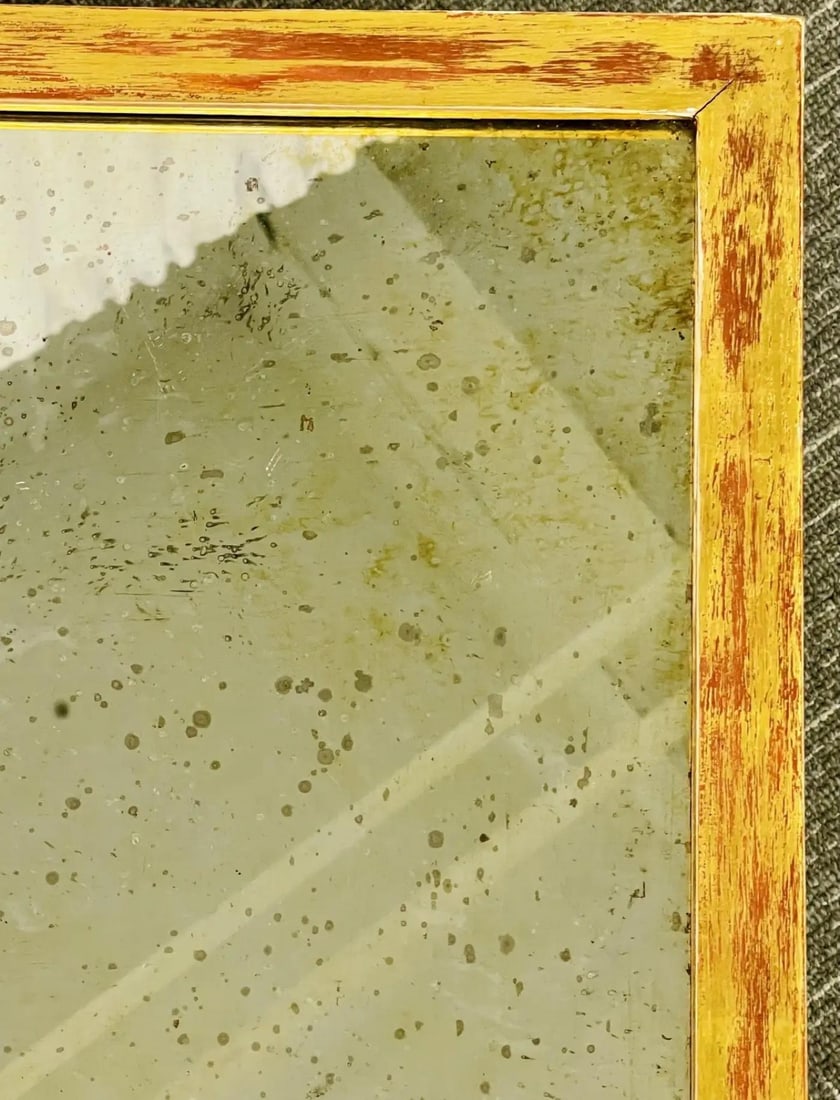 Petite Hollywood Regency Style Coffee Table, Giltwood Base, Antiqued Mirror Top - 7