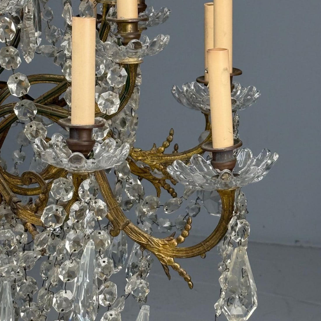 Louis XVI Style, Bronze, Crystal, Thirty-Light Chandelier, France, 19th/20th c. - 12