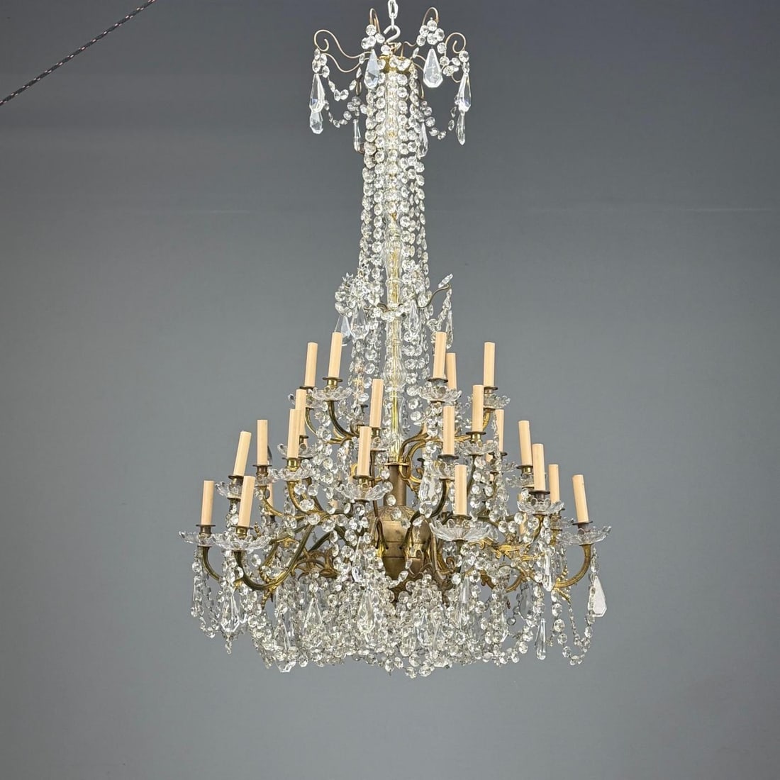 Louis XVI Style, Bronze, Crystal, Thirty-Light Chandelier, France, 19th/20th c. - 6