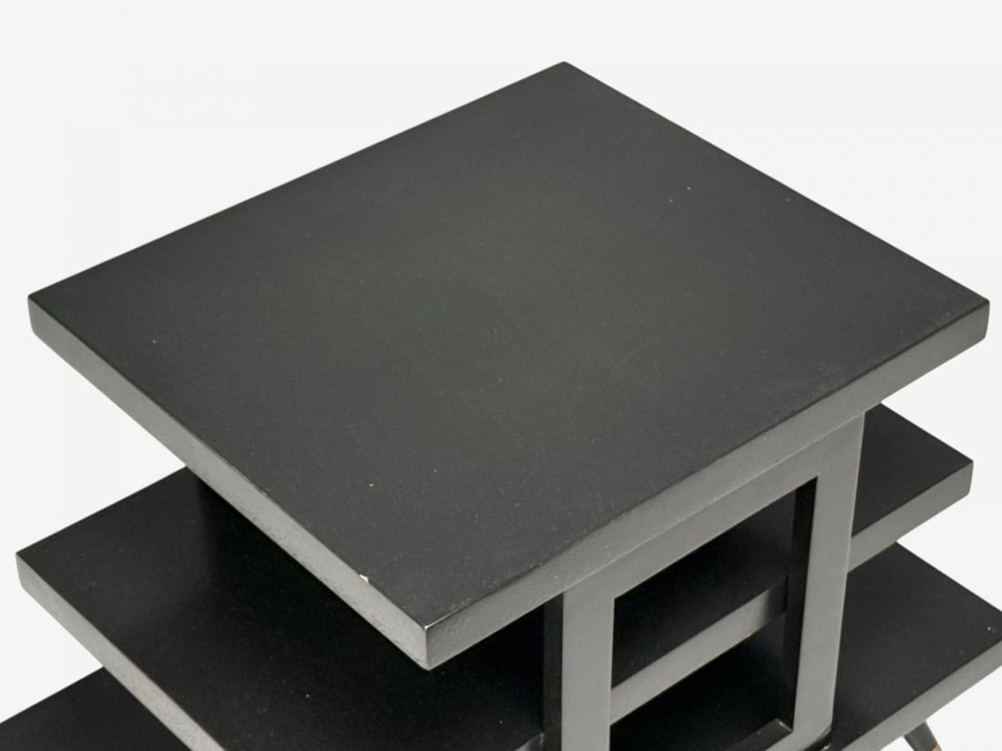 Ico Parisi Style, Ebonized Wood, Brass, Sculptural Side Tables, Europe, 1950s - 8