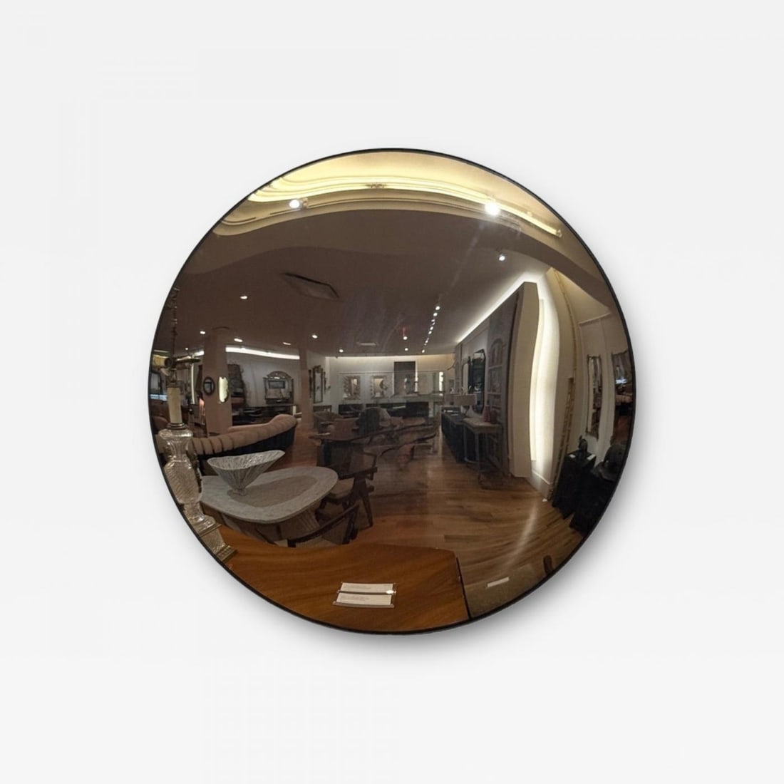 Contemporary, Convex Glass, Brass, Silver Space Age Wall Mirror - 8