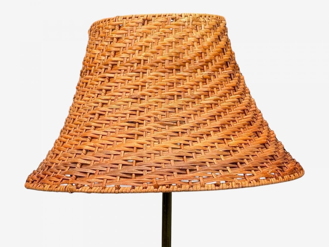 Falkenbergs Belysning, Floor Lamp, Brass, Rattan, Sweden, 1950s - 4