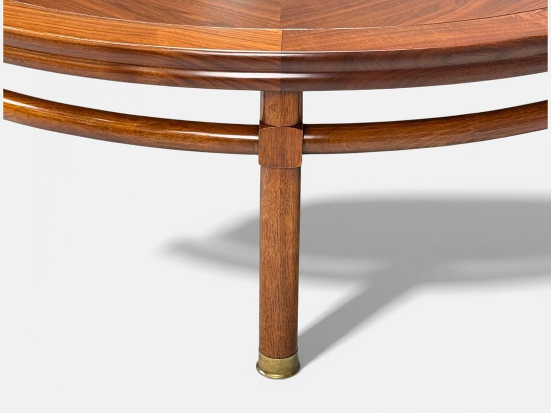 T.H. Robsjohn-Gibbings, Round Coffee Table, Brass, Walnut, USA, 1960s - 5