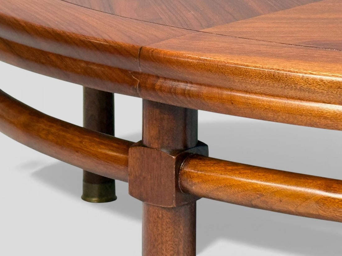 T.H. Robsjohn-Gibbings, Round Coffee Table, Brass, Walnut, USA, 1960s - 6