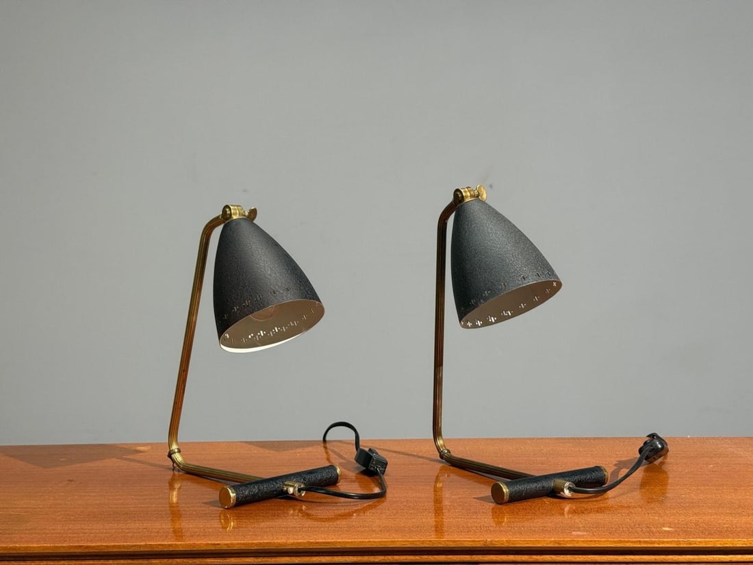 Erik Wärnå, Table Lamps, Metal, Brass, Sweden, 1950s - 2