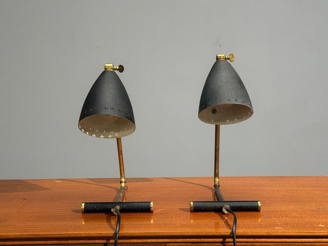 Erik Wärnå, Table Lamps, Metal, Brass, Sweden, 1950s - 7