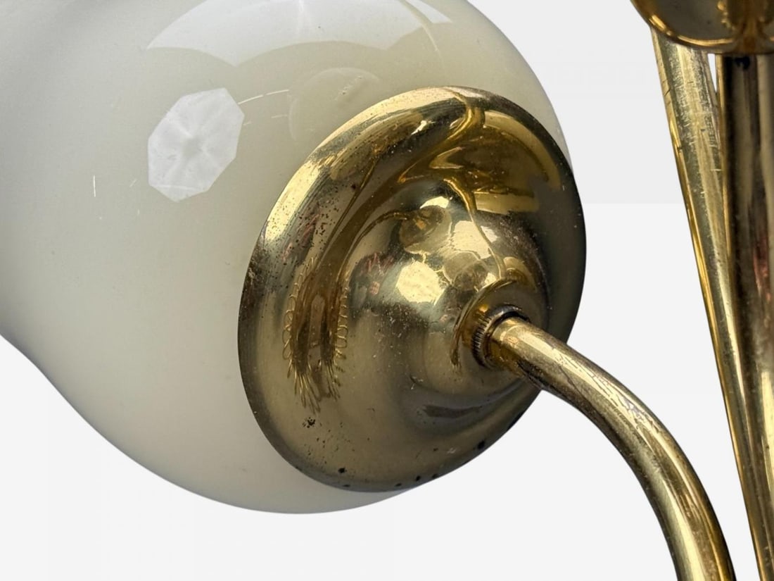 Itsu, Finnish Modern, Pendant Light, Opal Glass, Finland, 1940s - 8