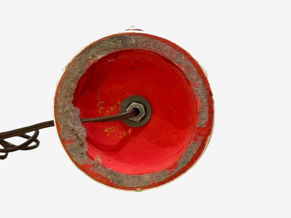Italian Modern, Red Ceramic, Table Lamp, Italy, 1950s - 8
