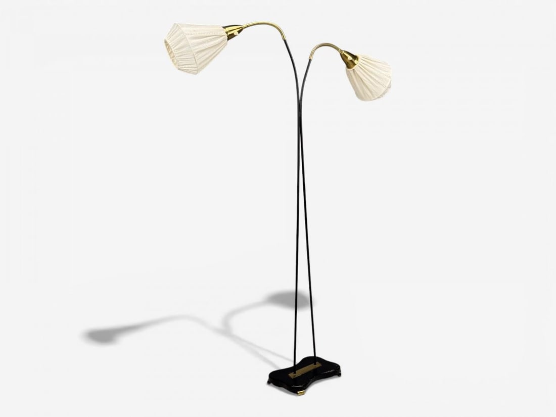 Eskilstuna Elektrofabrik, Floor Lamp, Laqcuered Metal, Brass, Sweden, 1960s - 11