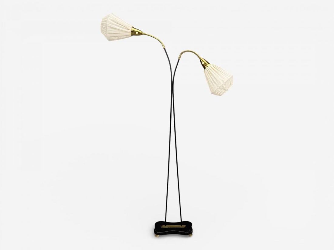Eskilstuna Elektrofabrik, Floor Lamp, Laqcuered Metal, Brass, Sweden, 1960s - 3