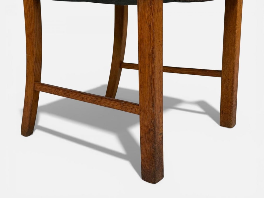Fritz Hansen, Six Dining Chairs, Oak, Wool, Denmark, 1930s - 11