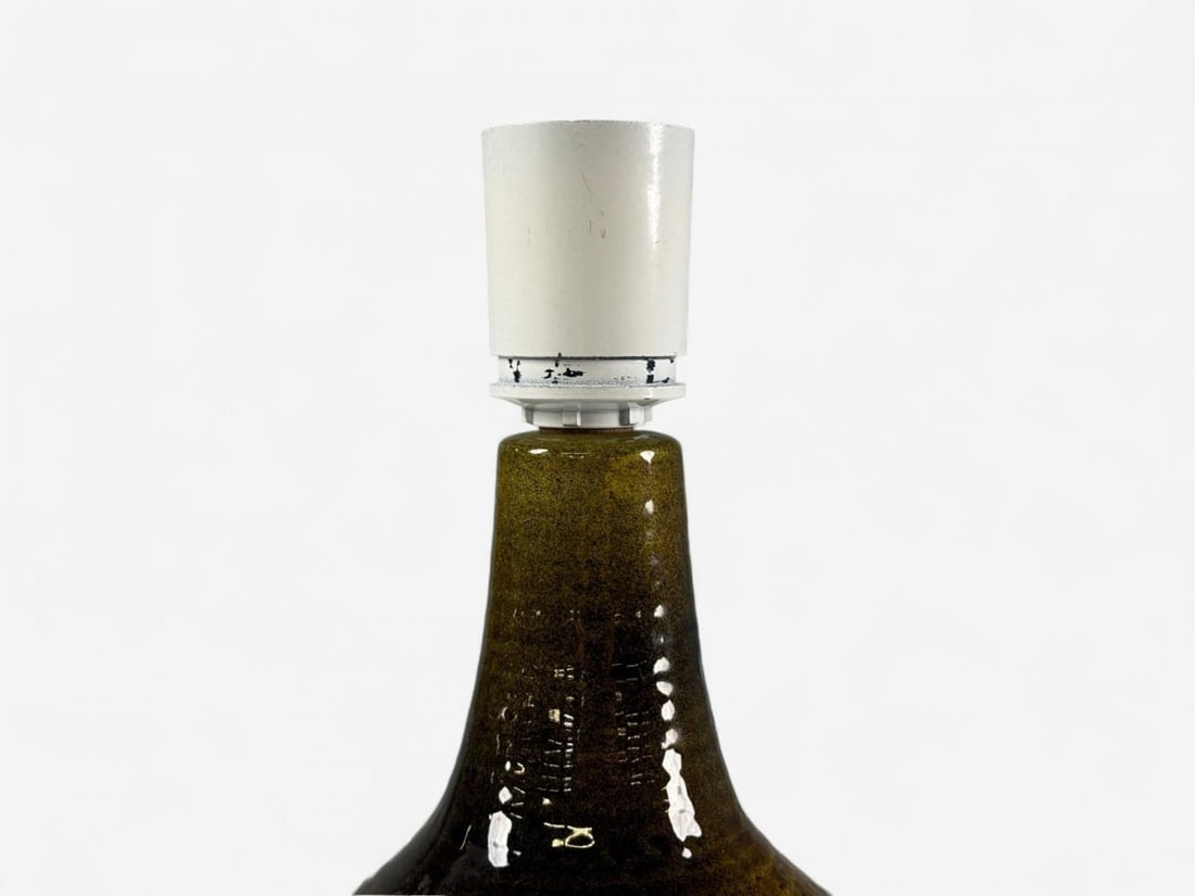 Arne Finne Nielsen, Olive Green Stoneware, Table Lamp, Denmark, 1960s - 6