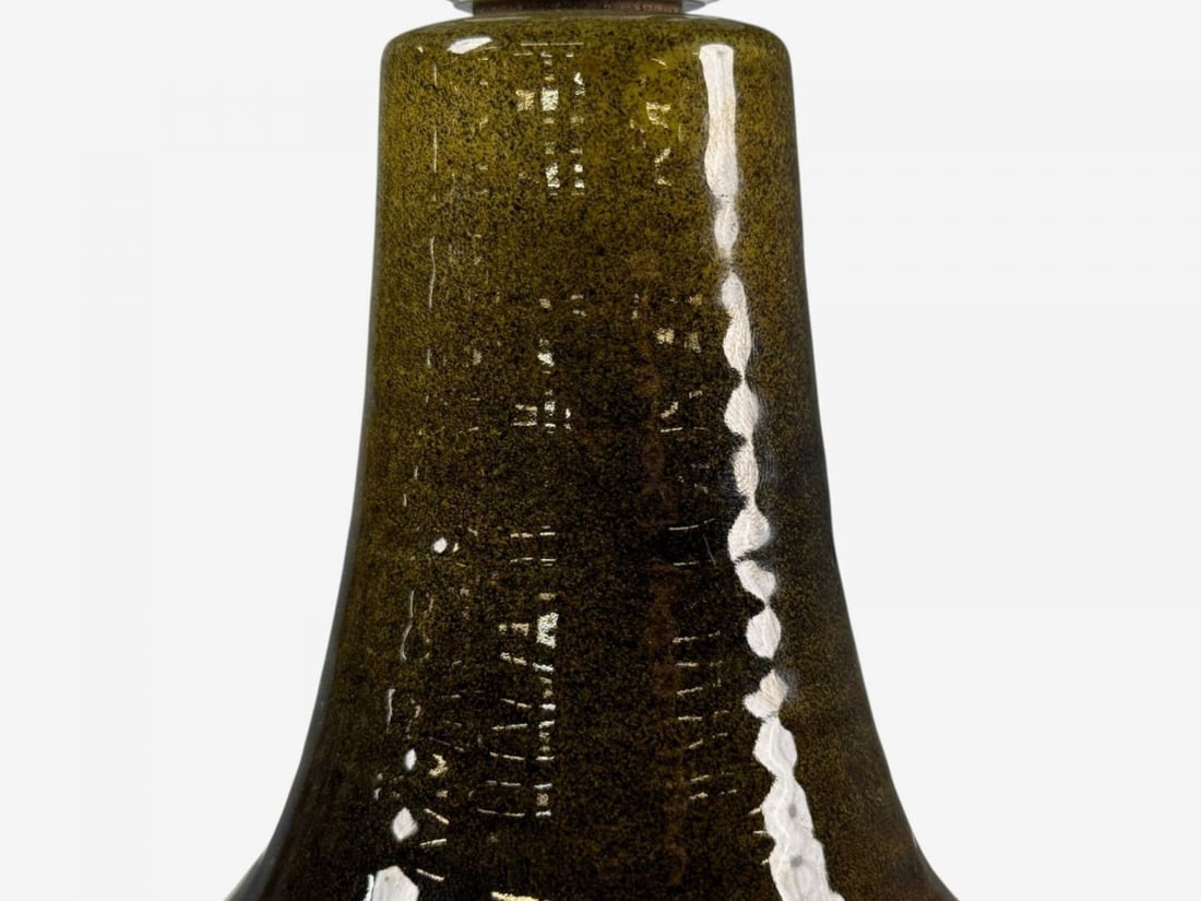 Arne Finne Nielsen, Olive Green Stoneware, Table Lamp, Denmark, 1960s - 7