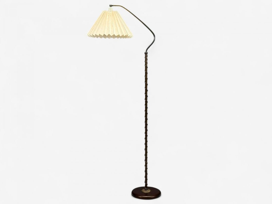 Swedish Modern, Brass, Fabric, Floor Lamp, Sweden, 1950s - 3