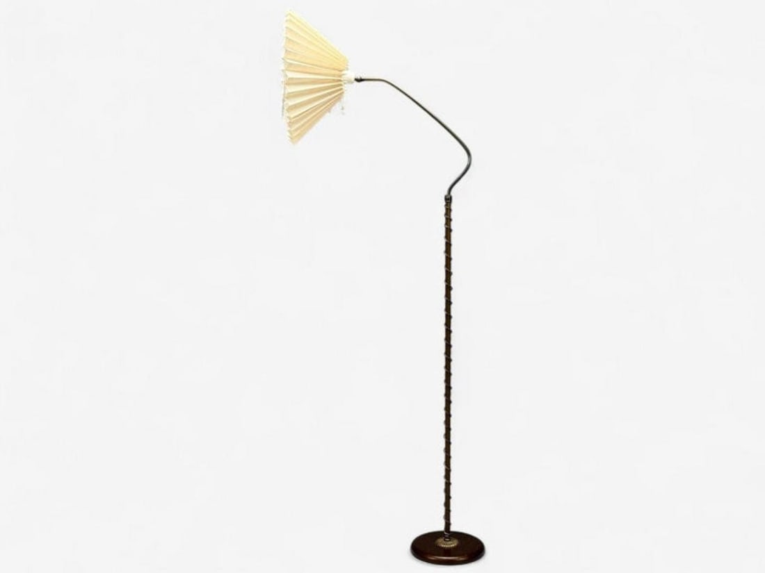 Swedish Modern, Brass, Fabric, Floor Lamp, Sweden, 1950s - 5