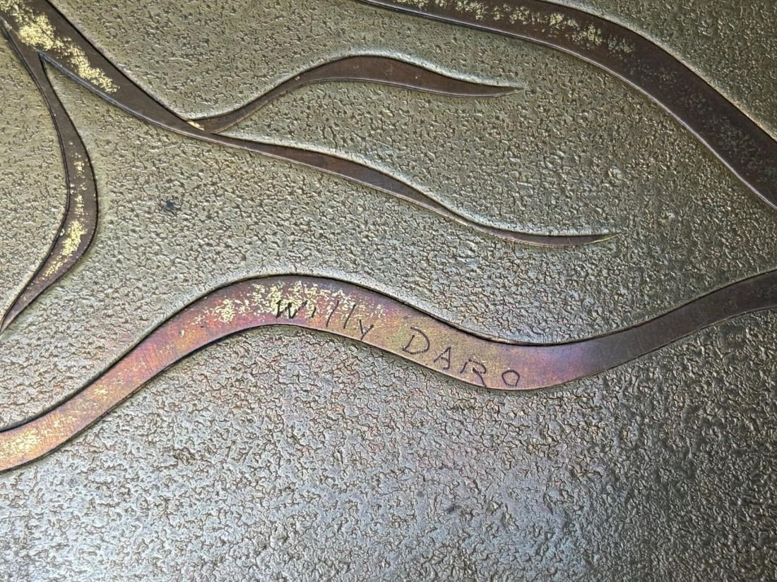 Willy Daro, Engraved Brass, Coffee Table, Belgium, 1970s - 12