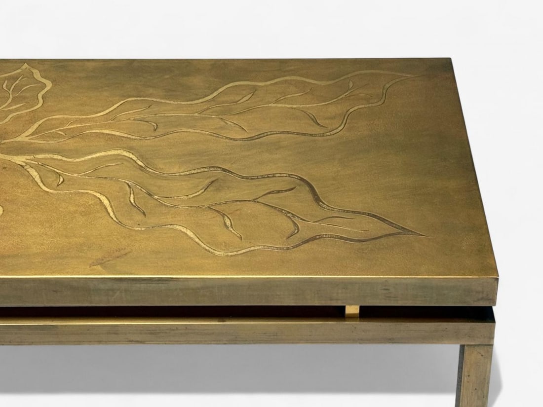 Willy Daro, Engraved Brass, Coffee Table, Belgium, 1970s - 6