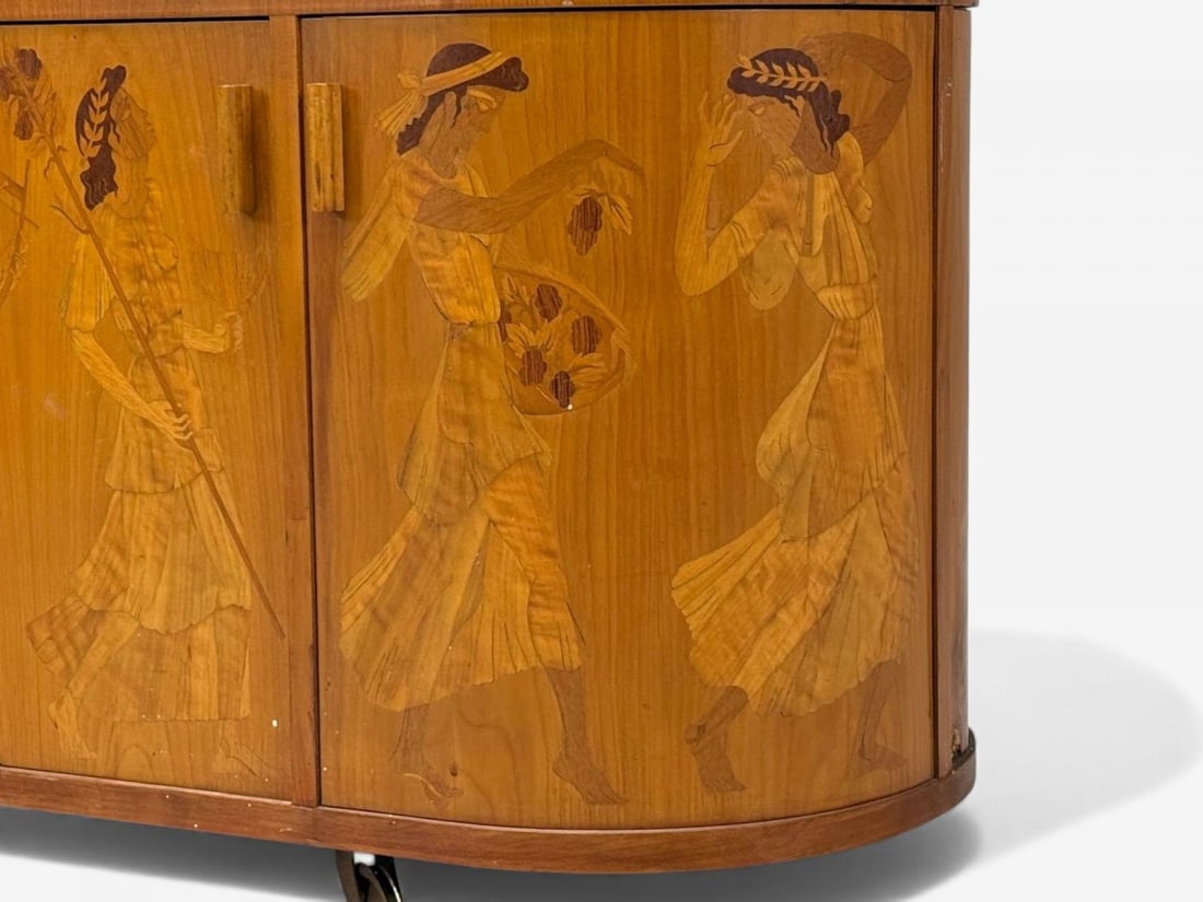 Erik Mattsson, Art Deco, Marquetry, Glass, Rare Bar Cart, Sweden c. 1939 - 10