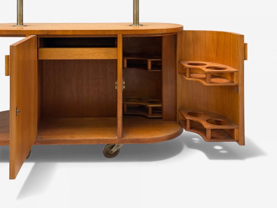 Erik Mattsson, Art Deco, Marquetry, Glass, Rare Bar Cart, Sweden c. 1939 - 6