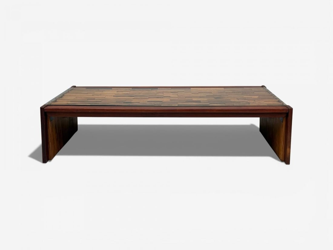 Percival Lafer, Coffee Table, Rosewood, Mixed Wood, Glass, Brazil, 1970s - 5