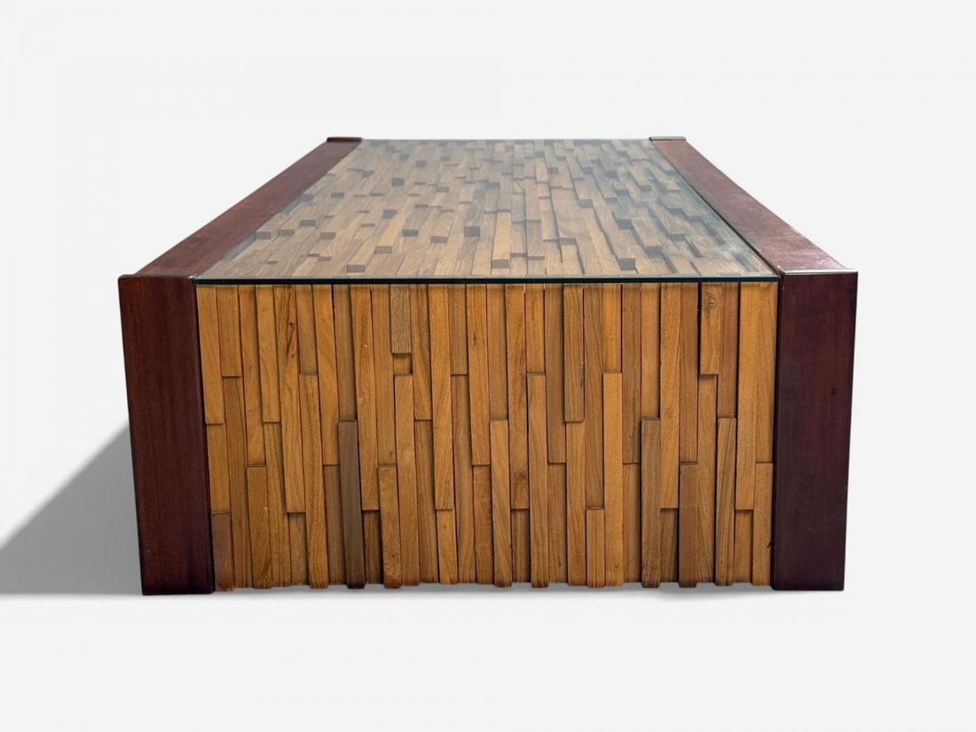 Percival Lafer, Coffee Table, Rosewood, Mixed Wood, Glass, Brazil, 1970s - 7