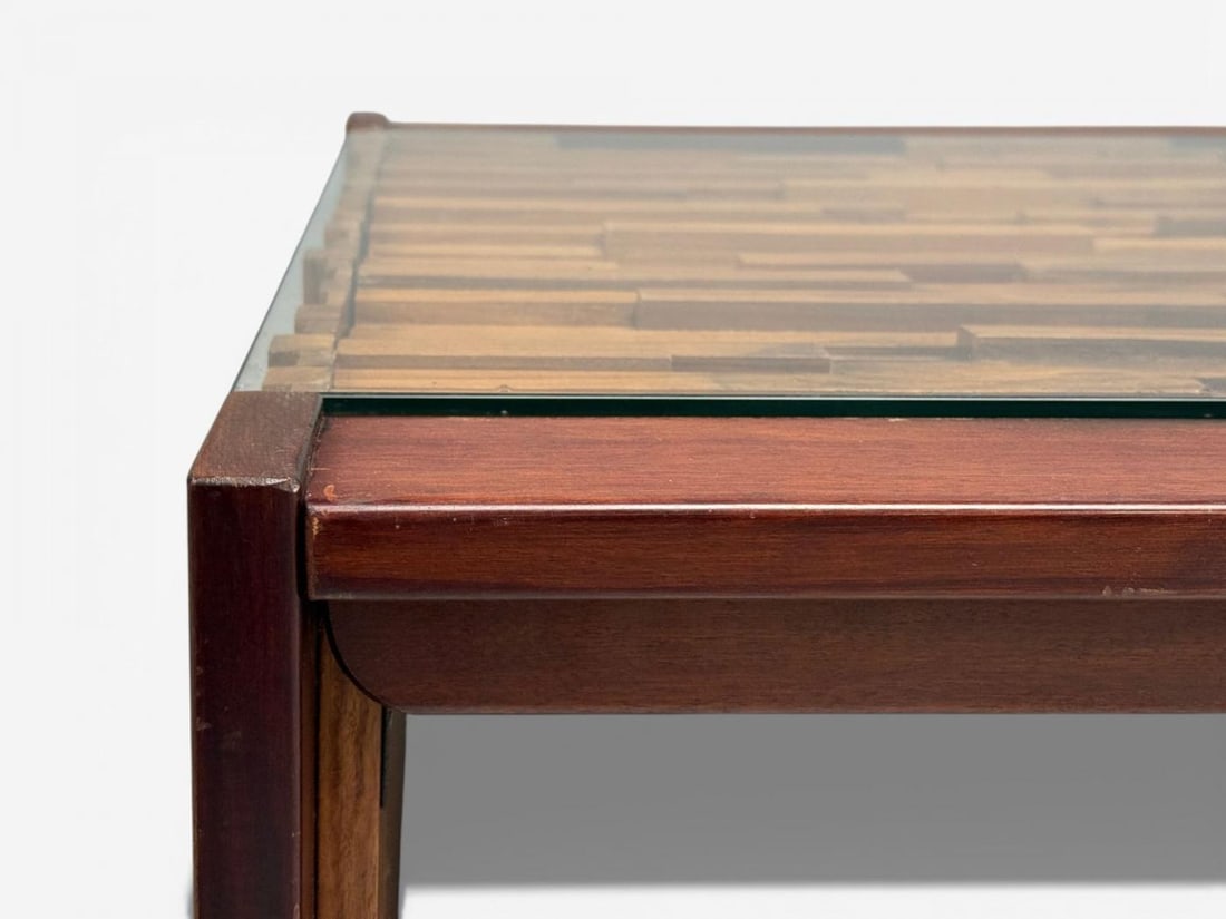 Percival Lafer, Coffee Table, Rosewood, Mixed Wood, Glass, Brazil, 1970s - 8