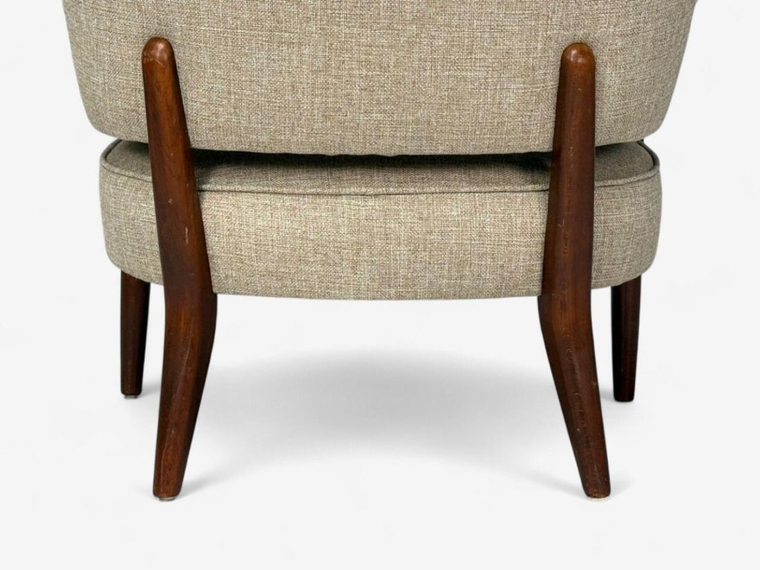 Swedish Modern, Teak, Beige Wool, Floating Lounge Chair, Sweden, 1960s - 11