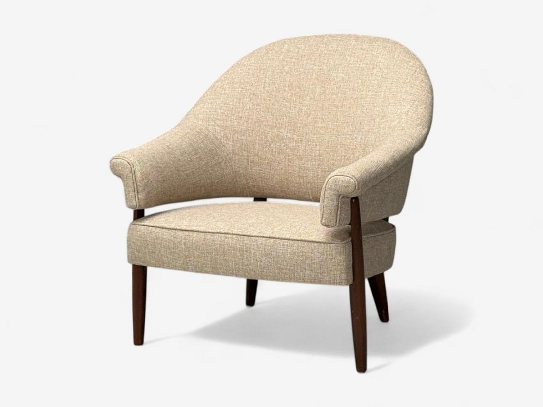 Swedish Modern, Teak, Beige Wool, Floating Lounge Chair, Sweden, 1960s - 3