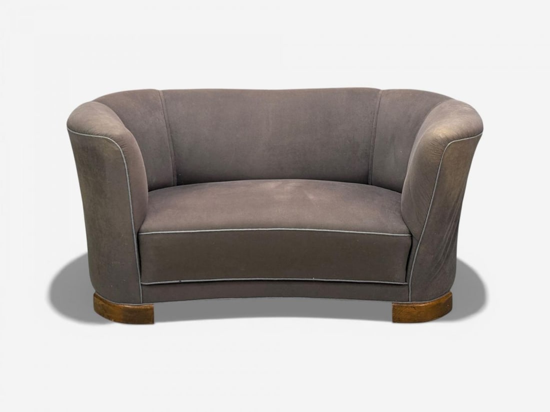 Danish Modern, Banana Sofa, Stained Beech, Fabric, Denmark, 1930s - 2